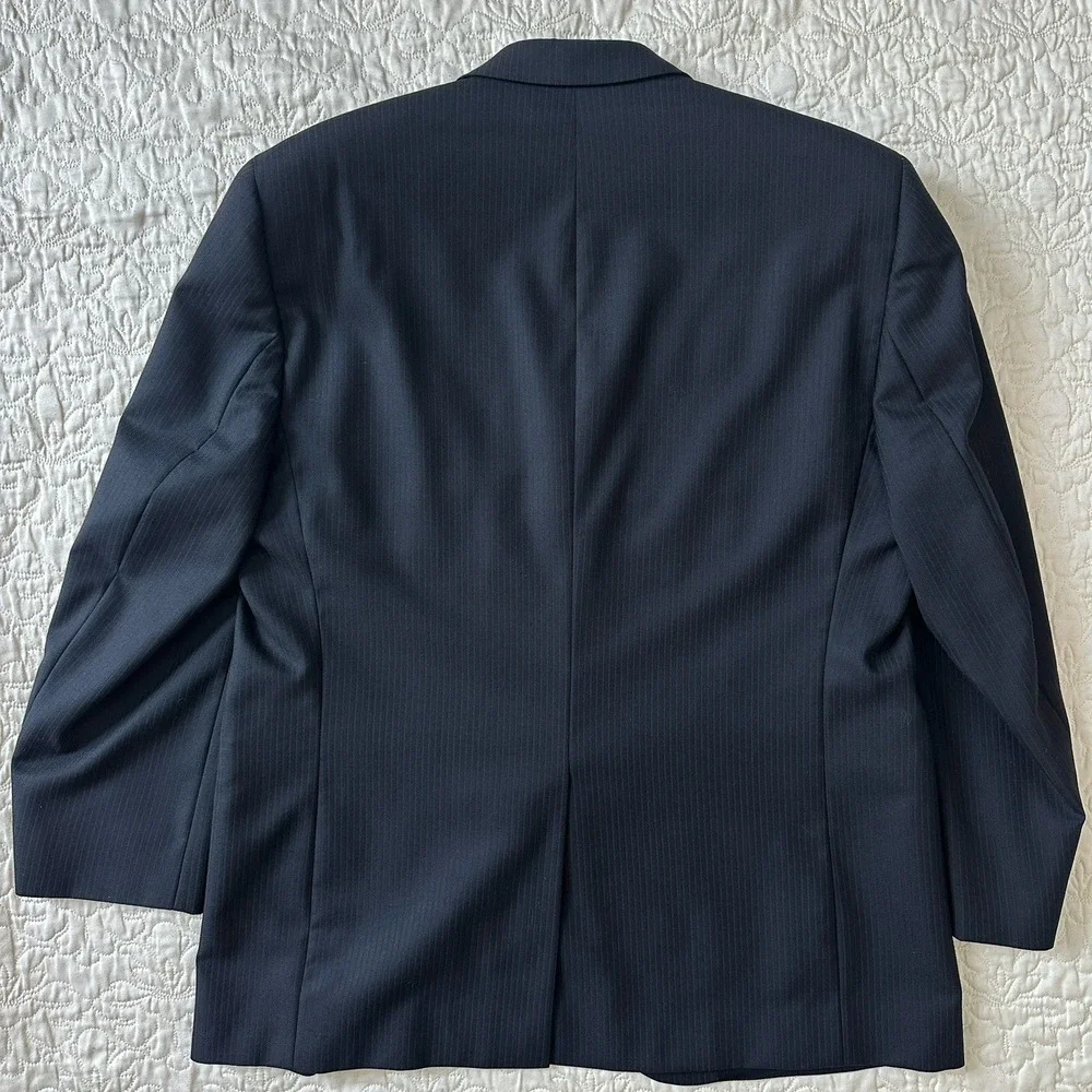 Jack Victor Blazer Suit Sport Coat Men's 42S‎ Black Pin Stripe Lane CT 100% Wool
